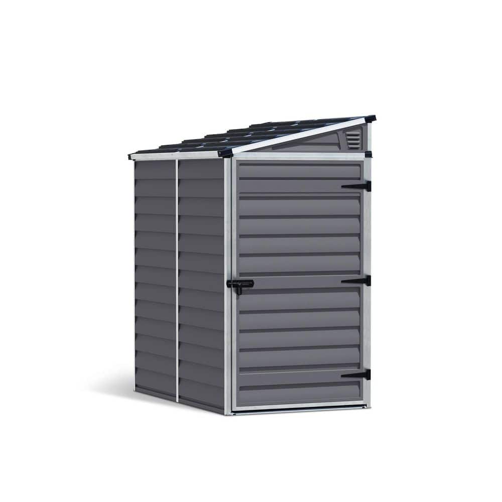 SkyLight 4 ft. W x 6 ft. D Resin Plastic Outdoor Garden Storage Pent with Floor (22.6 sq. ft) in Gray price history on PriceWatchPro