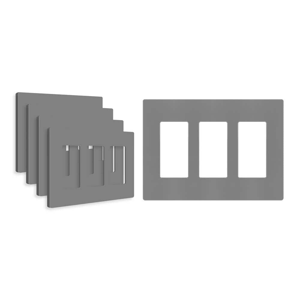 3-Gang Gray Decorator/Rocker Plastic Screwless Wall Plate (5-Pack) price history on PriceWatchPro
