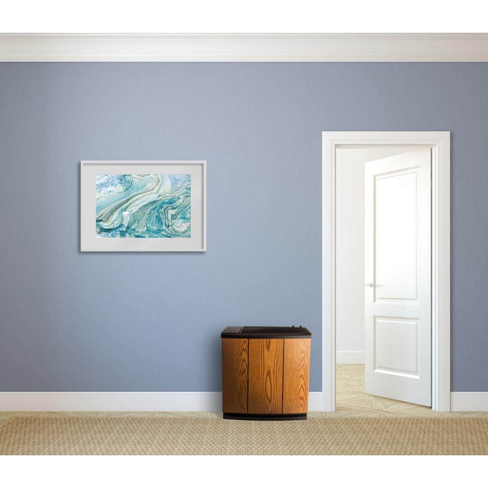 Light Oak and Black Whole-House Evaporative Humidifier with Automatic Shutoff