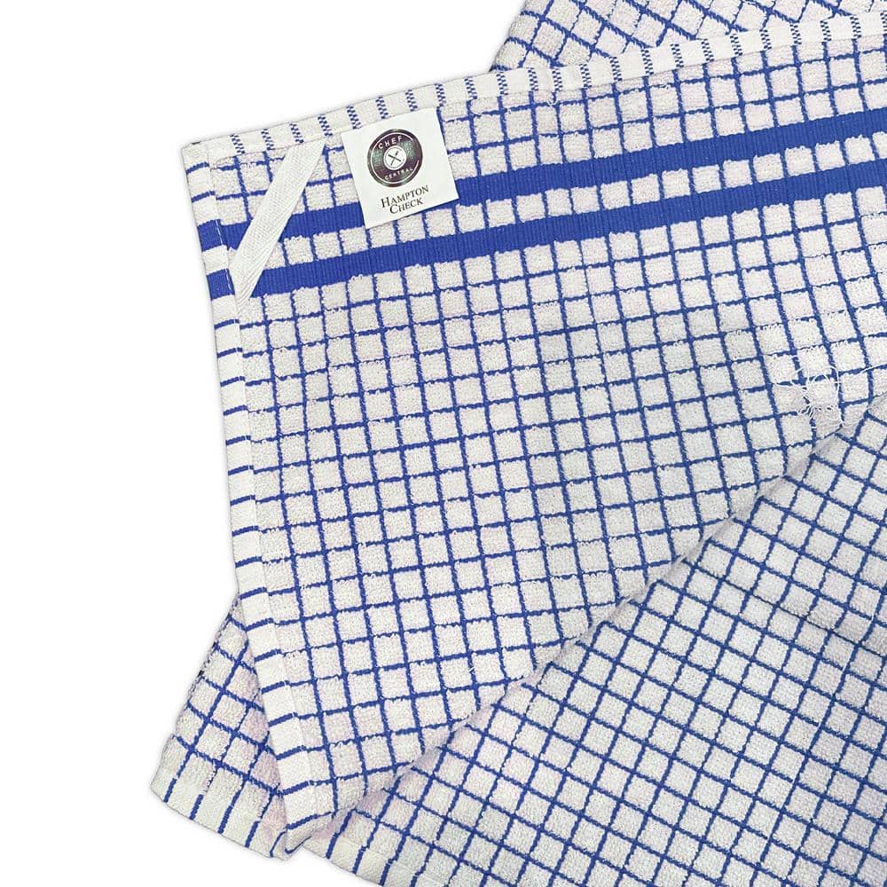 Hampton Blue and White Cotton Kitchen Towel Set, 8-Piece