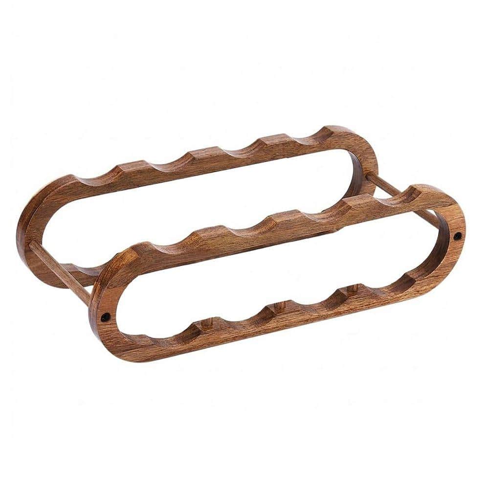 JFVKAF 2 in 1 Acacia Wood Brown Wine Rack and Water Bottle Organizer ...