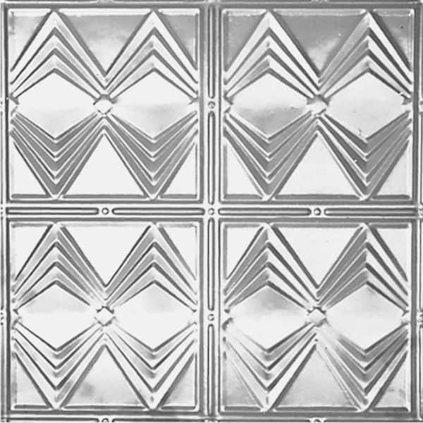 Shanko 2 ft. x 4 ft. Nail Up Tin Ceiling Tile in Clear Lacquer (24 sq. ft./case)