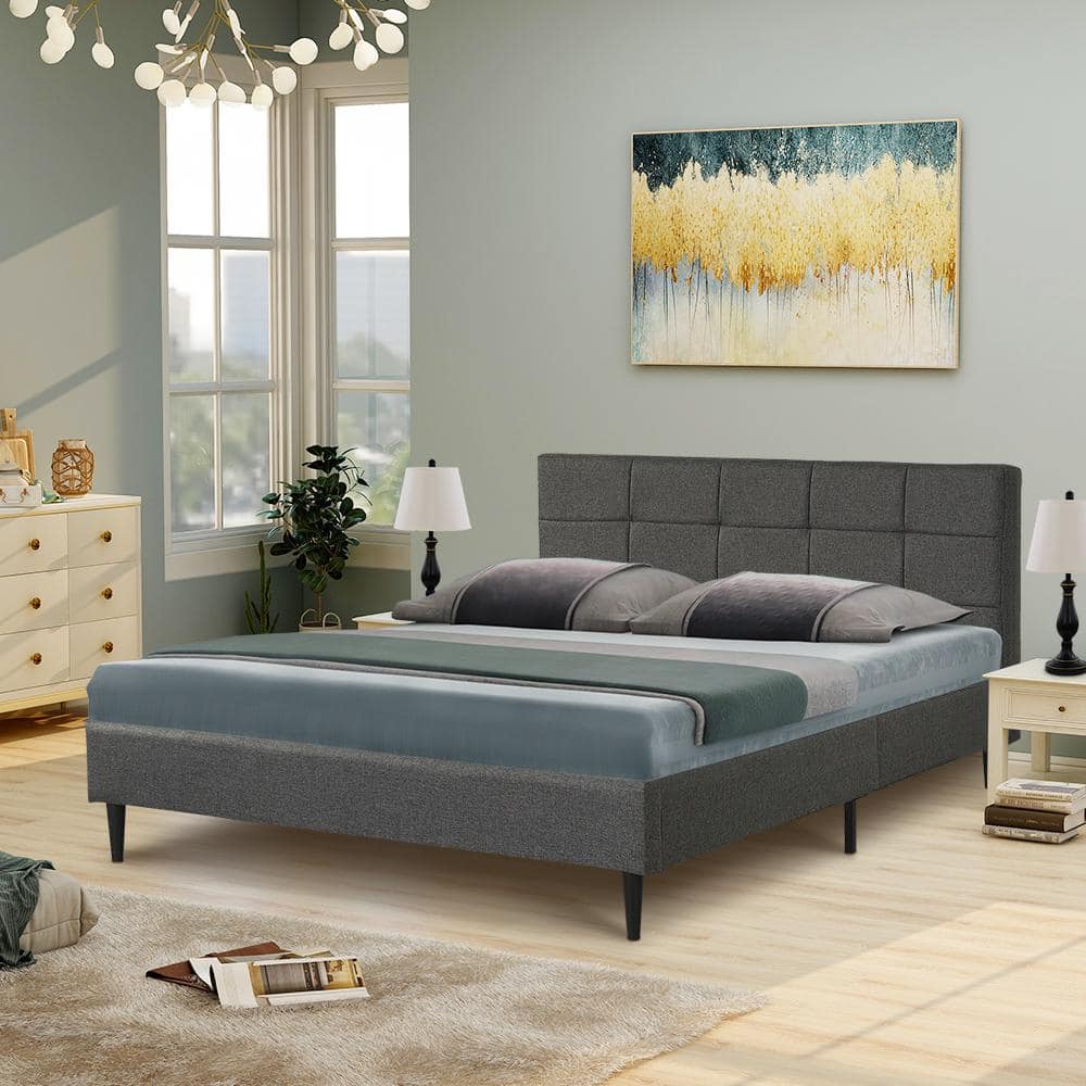 Maypex Full Size Upholstered Platform Bed 300406-CC - The Home Depot