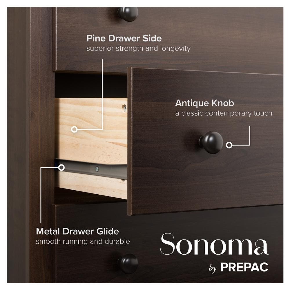 Espresso Composite Wood Double Roller Dresser