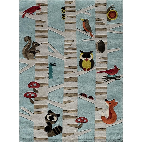 Mainstays Kids Woodland Creatures Bath Rug, Multicolor, 30 x 20 