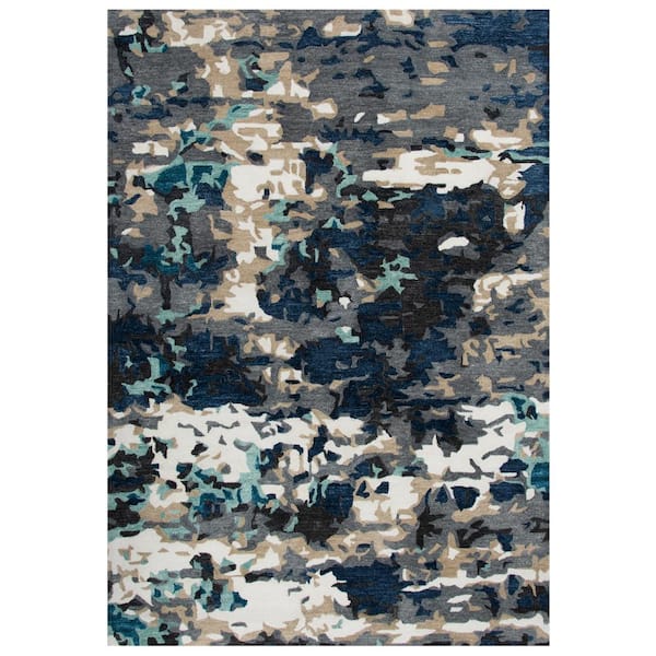 Unbranded Vivid Multicolored 8 ft. 6 in. x 11 ft. 6 in. Abstract Area Rug