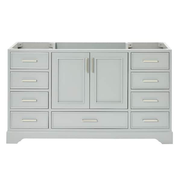 ARIEL Stafford 60.75 in. W x 21.5 in. D x 34.5 in. H Bath Vanity Cabinet without Top in Grey
