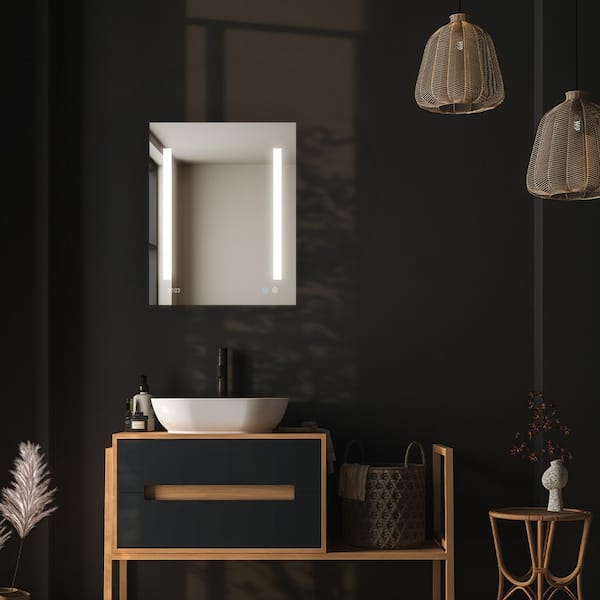 Signature Royale 24 in W x 30 in. H Recessed or Surface Mount Medicine Cabinet with Single Door, LED Lighting,Left Hinge