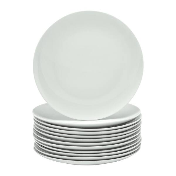 Over and Back Organic White Dinner Plate (Set of 12)