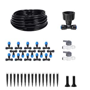 59 ft. x 1/4 in. Greenhouse Automatic Drip Irrigation Tubing Kit with 2-Way Connector and Nozzles