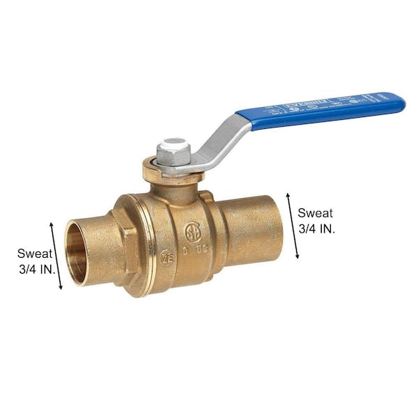 3/4 in. SWT x 3/4 in. SWT Full Port Lead Free Brass Ball Valve