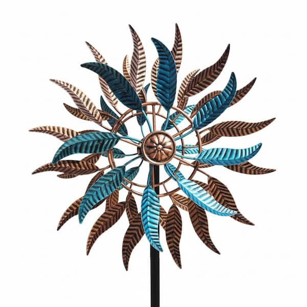 63 in. H Metal Wind Spinner, 2-Way Wind Sculptures, 360°