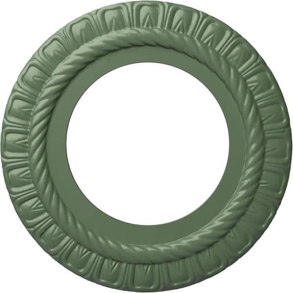 Ekena Millwork 1/2" x 10-5/8" x 10-5/8" Polyurethane Claremont Ceiling, Hand-Painted Athenian Green