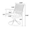 Measurement diagram for a swivel rocker chair dimensions.