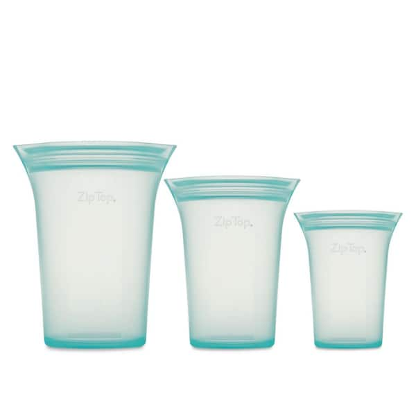 Zip Top Reusable Silicone 32 oz. Large Dish Zippered Storage Container,  Teal Z-DSHL-03 - The Home Depot