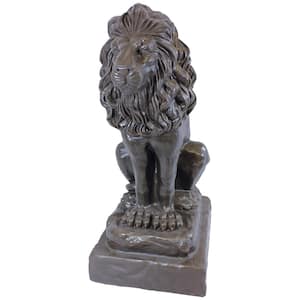 28 in. Bronze Color Guardian Lion Lawn and Garden Statue