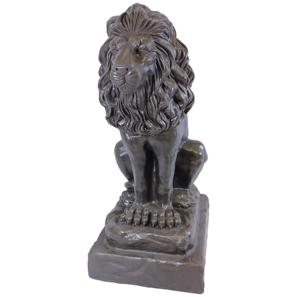 Emsco 28 in. Bronze Color Guardian Lion Lawn and Garden Statue