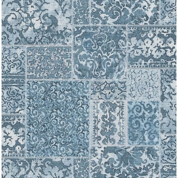 A-Street Prints Esma Blue Vintage Carpet Paper Strippable Roll Wallpaper (Covers 56.4 sq. ft.)