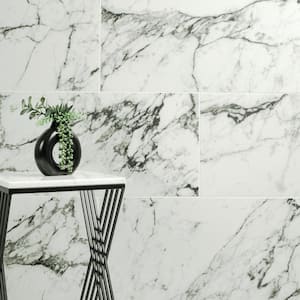 Donatello 16 in. x 32 in. Polished Porcelain Marble Look Floor and Wall Tile (3.55 sq. ft./Each)