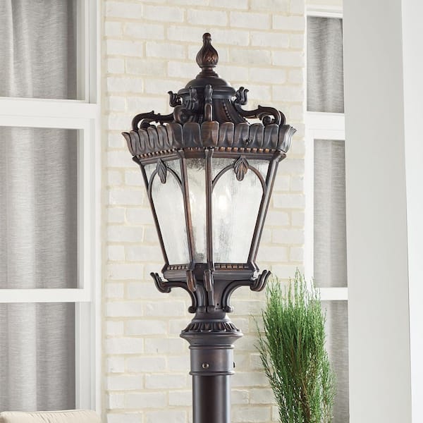 Tournai 3-Light Londonderry Aluminum Hardwired Waterproof Outdoor Post Light with No Bulbs Included (1-Pack)