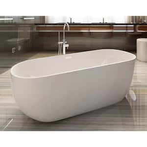 AB8838 59 in. Acrylic Flatbottom Bathtub in White