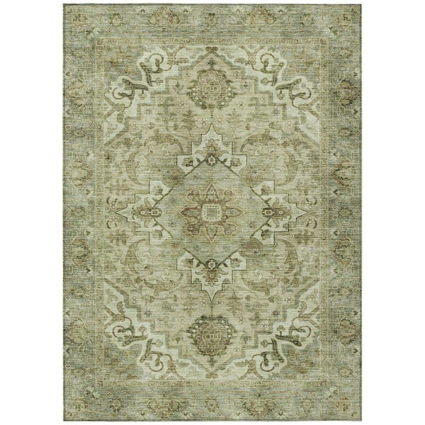 Chantille Machine Washable Indoor/Outdoor Abstract ACN2164 Sage 5 ft. x 7 ft. 6 in. Area Rug