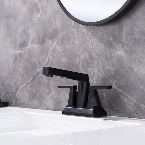 Flynama 8 in. Widespread Double Handle Bathroom Sink Faucet in Matte Black  PZZ-RX5601H - The Home Depot