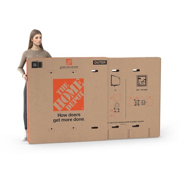 Download The Home Depot Heavy Duty Extra Large Adjustable Tv And Picture Moving Box With Handles Xltvpicbx The Home Depot