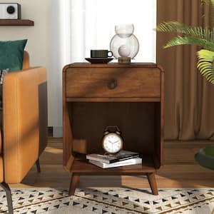 Bladen 19.5 in. Dark Oak Rectangle Wood Side Table with 1-Drawer
