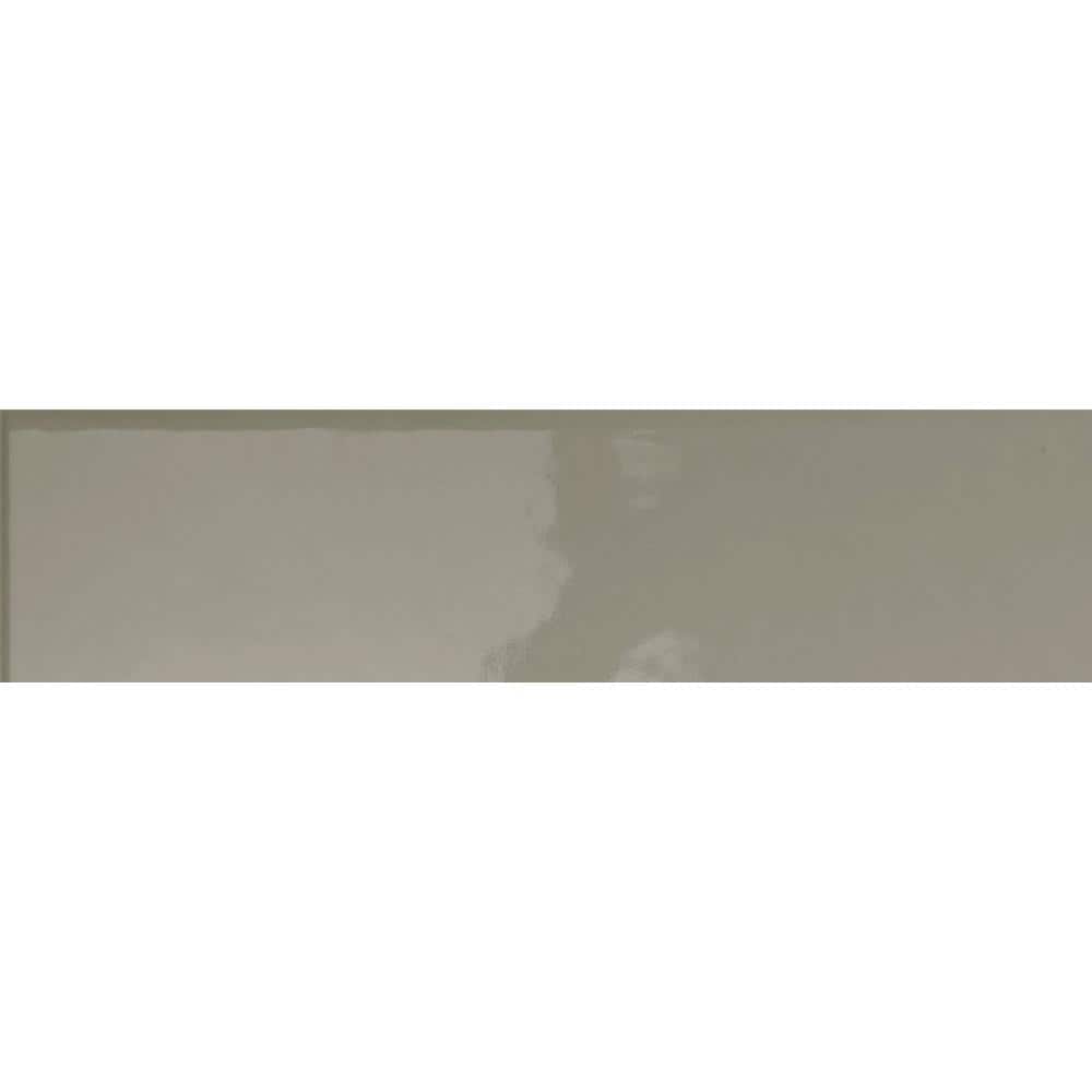 Taupe 4" x 16" Glossy Ceramic Subway Wall Tile