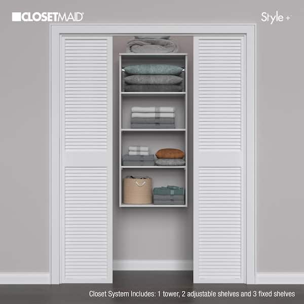 Style+ 25 in. W White Hanging Wood Closet Tower