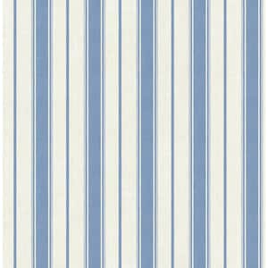 Oliver Navy Simple Stripe Wallpaper - Blue - A-Street Prints