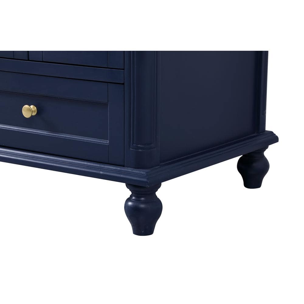 Rhodes 48" Blue Solid Wood Bathroom Vanity with Marble Top