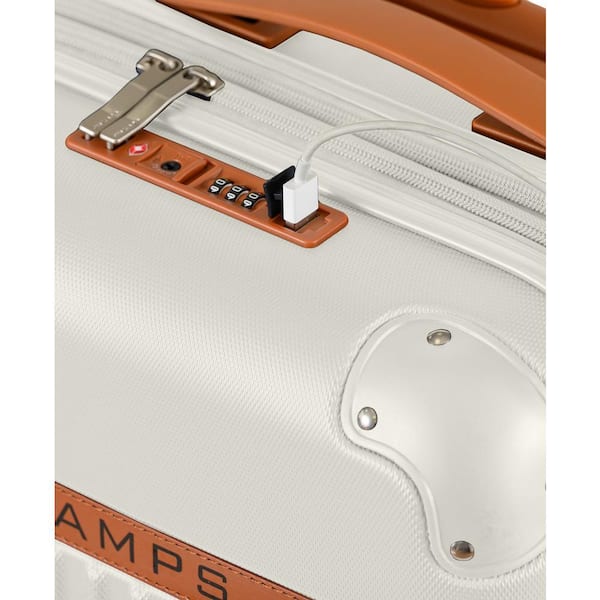 CHAMPS Vintage 29 in., 20 in. Ivory Hardside Luggage Set with