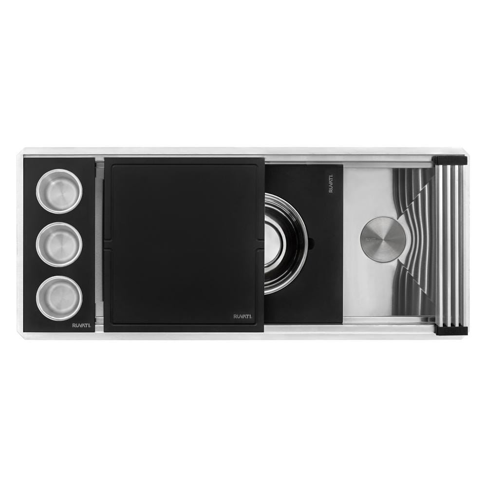 Ruvati 50-inch Stainless Steel Three-Bowl Workstation Sink