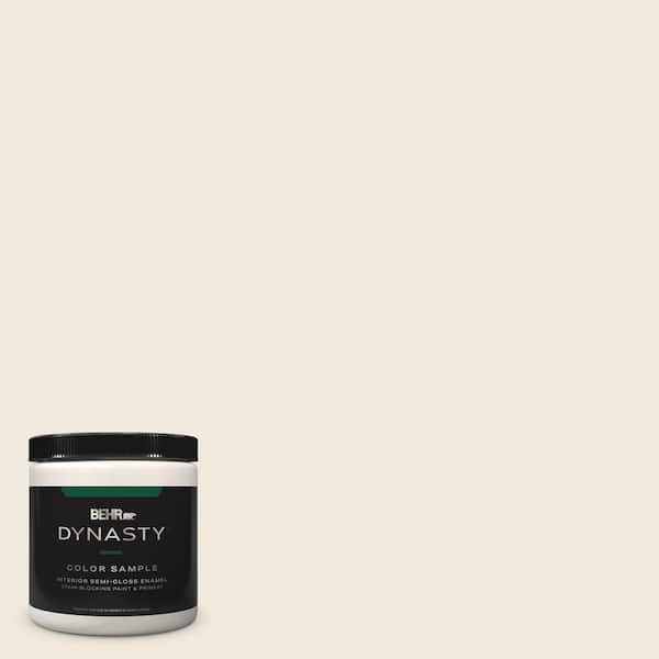 BEHR DYNASTY 8 oz. Designer Collection #DC-012 White Stone Semi-Gloss Enamel Stain-Blocking Interior/Exterior Paint & Primer Sample