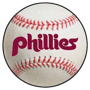 Philadelphia Phillies White 2 ft. x 2 ft. Round Baseball Area Rug