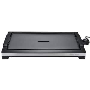 Electric Grill and Griddle, 20.28 x 9.84 in. Premium Nonstick cooking surface with 5 Heat Levels. Dishwasher safe, Black