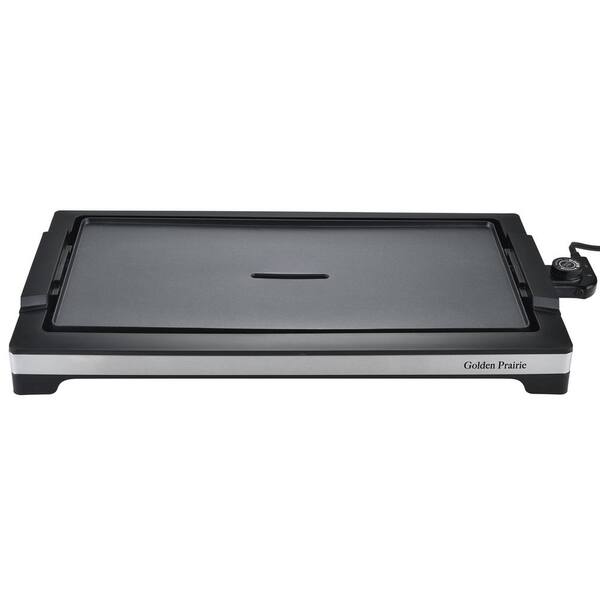 Unbranded Electric Grill and Griddle, 20.28 x 9.84 in. Premium Nonstick cooking surface with 5 Heat Levels. Dishwasher safe, Black