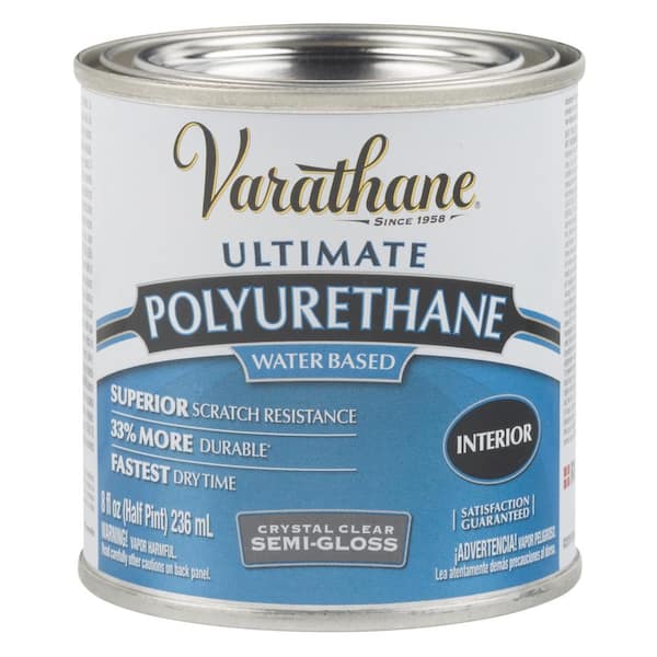 Varathane 8 oz. Clear Semi-Gloss Water-Based Interior Polyurethane (4-Pack)