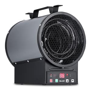 2-In-1 Electric Freestanding or Ceiling / Wall Mounted 240v Electric Garage Heater for 500 sq. ft. w/ Remote - Cool Grey