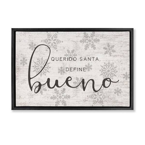 Stupell Industries Dear Santa Define Good by Lil' Rue Black Floater Frame Abstract Graphic Art Print 21 in. x 31 in.