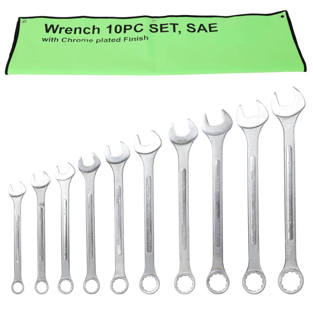 10-Piece SAE Jumbo Combination Wrench Set, Extra Large 1-5/16  to 2 in. Chrome-Plated Steel price history on PriceWatchPro
