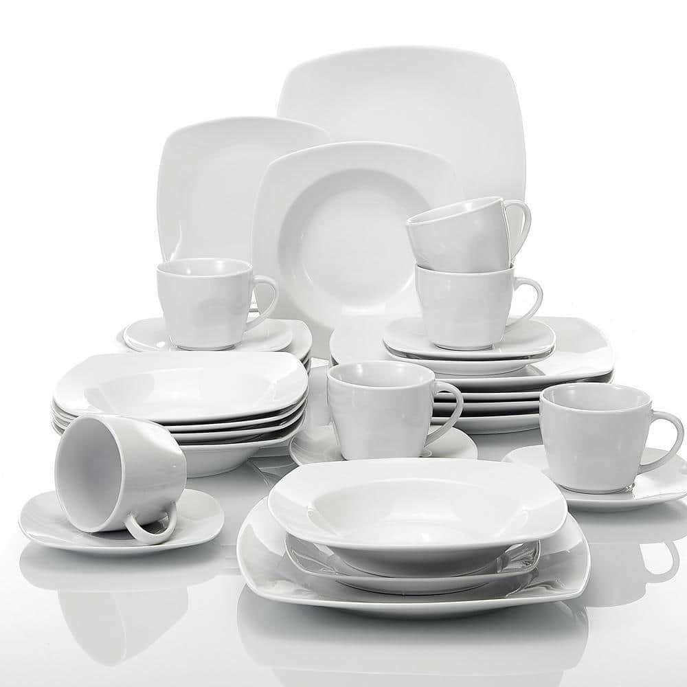 MALACASA Julia 36pcs Porcelain Dinnerware Set Tableware Plate Set Service  for 12