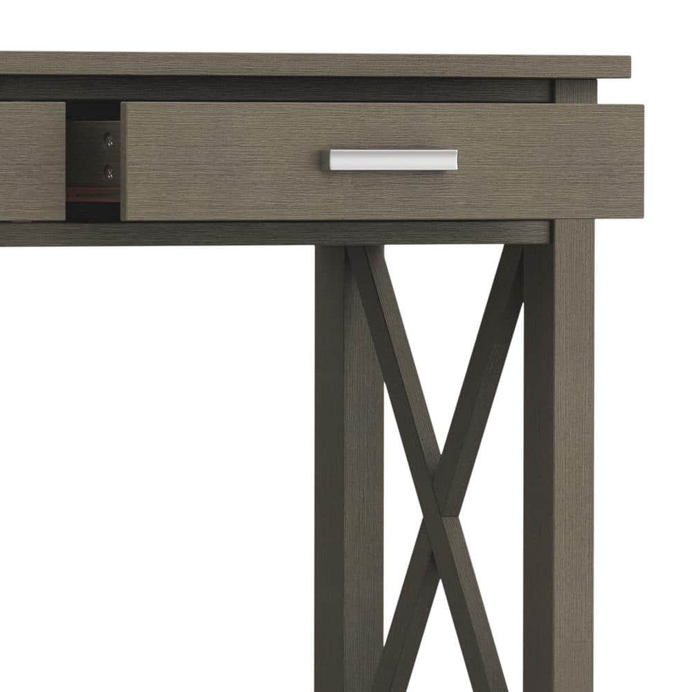 Contemporary Farmhouse Gray Wood Console Table with Storage