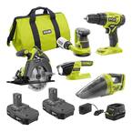 ONE+ 18V Cordless 5-Tool Combo Kit with (2) 1.5 Ah Compact Lithium-Ion Batteries, Charger, and Bag