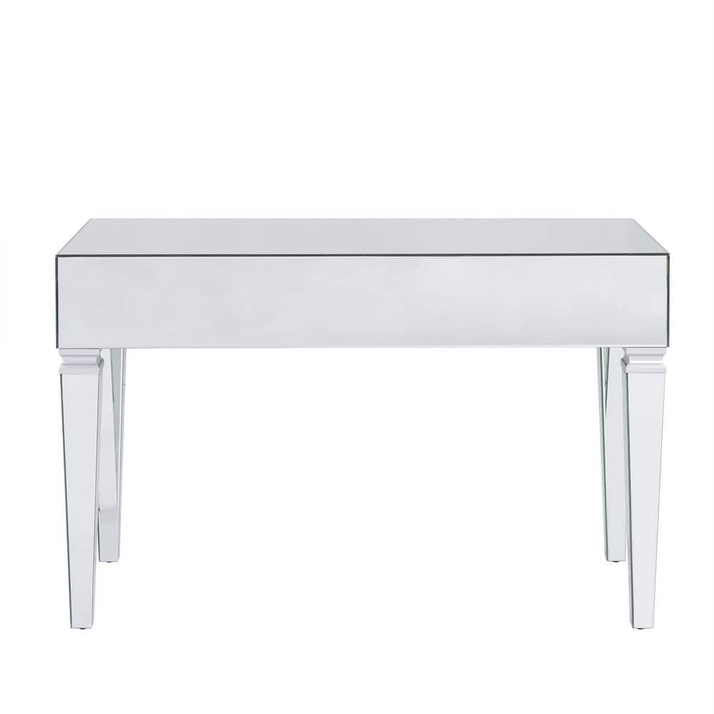 Glamorous Brown Mirrored Desk with 3 Felt-Lined Drawers