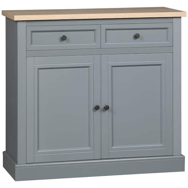 HOMCOM Gray 31.5 in. Storage Cabinet
