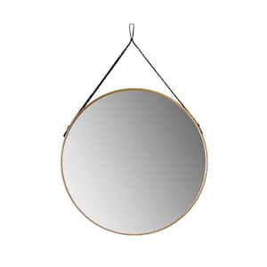 Epoca 28 in. W x 28 in. H Small Round Aluminum Framed Wall Bathroom Vanity Mirror in Brushed Gold