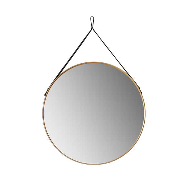 Altair Epoca 28 in. W x 28 in. H Small Round Aluminum Framed Wall Bathroom Vanity Mirror in Brushed Gold